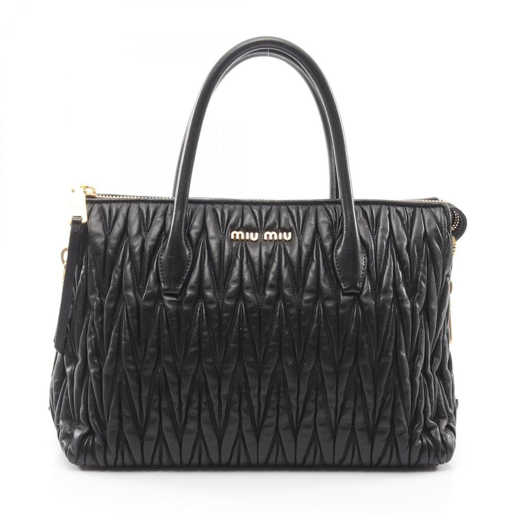 Miu Miu Matelasse Handbag leather black